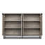Armoire de rangement 55 po avec base en métal, 4 portes et tablettes - Unité de café en gris pour la cuisine, la salle à manger ou le salon-1438709007