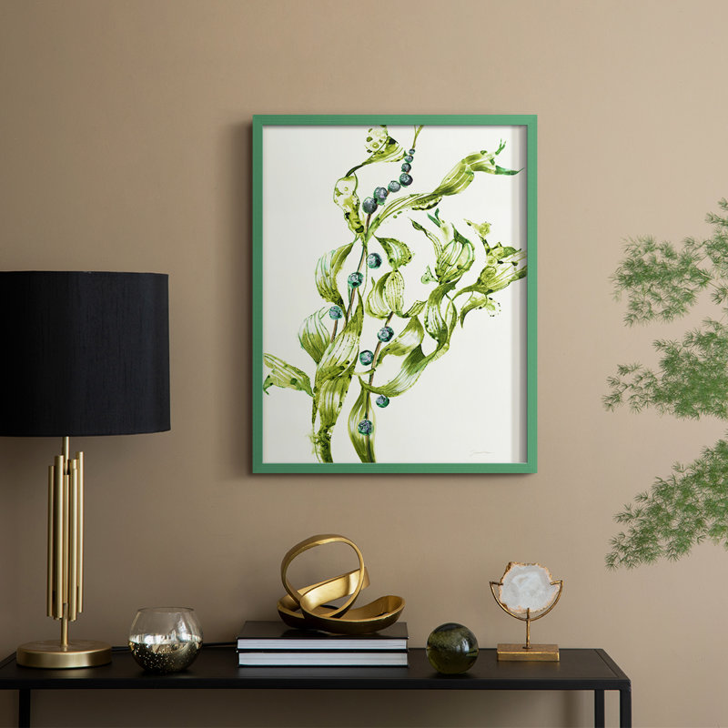 Sea Grapes, reproduction encadrée - bois massif, H 15 po x l 12 po, Vert