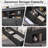 Farmhouse King Size Bed Frame With Charging Station And LED Light, Wooden Storage Bed With 52" Tall Storage Bookcase Headboard & 4 Drawers-1376469295