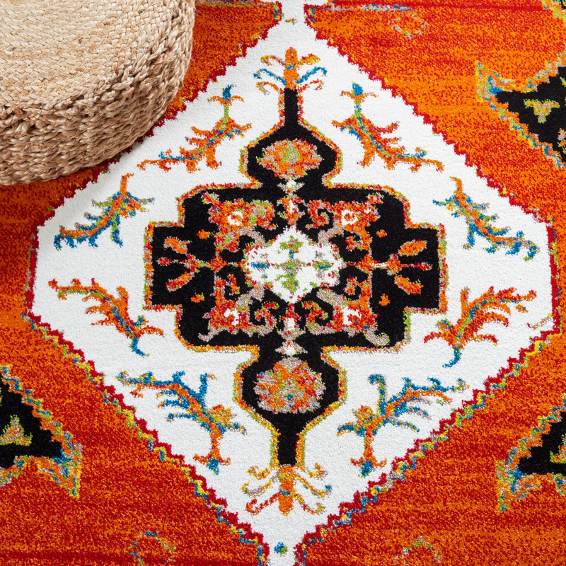 Vintage Hamadan Performance Oriental Rug, Square 6'7"