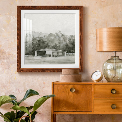«Solenn Barn S Croquis II», reproduction encadrée de qualité supérieure, prête à être accrochée