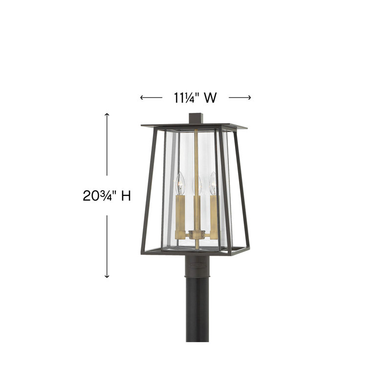 Walker 3-Light Lantern Head, Buckeye Bronze/Brass