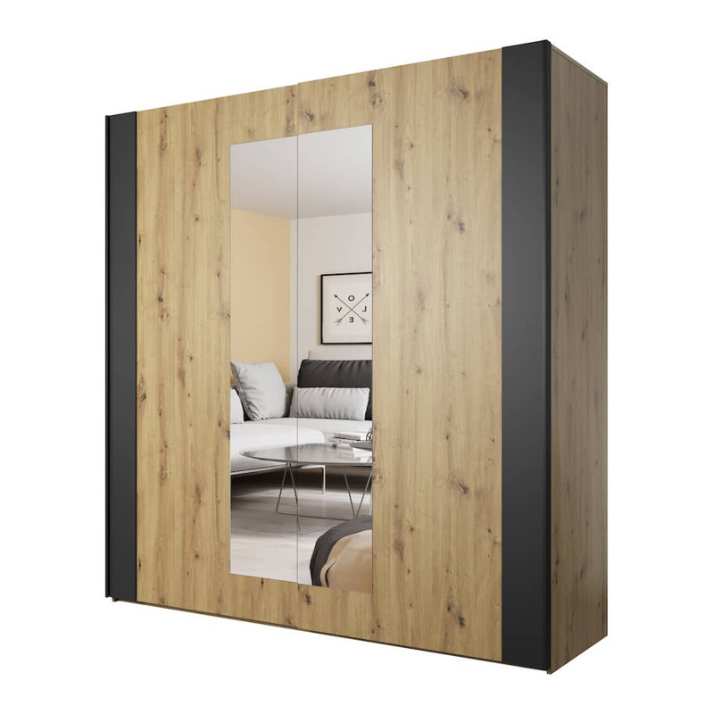 Aissa 2 Door Manufactured Wood Wardrobe