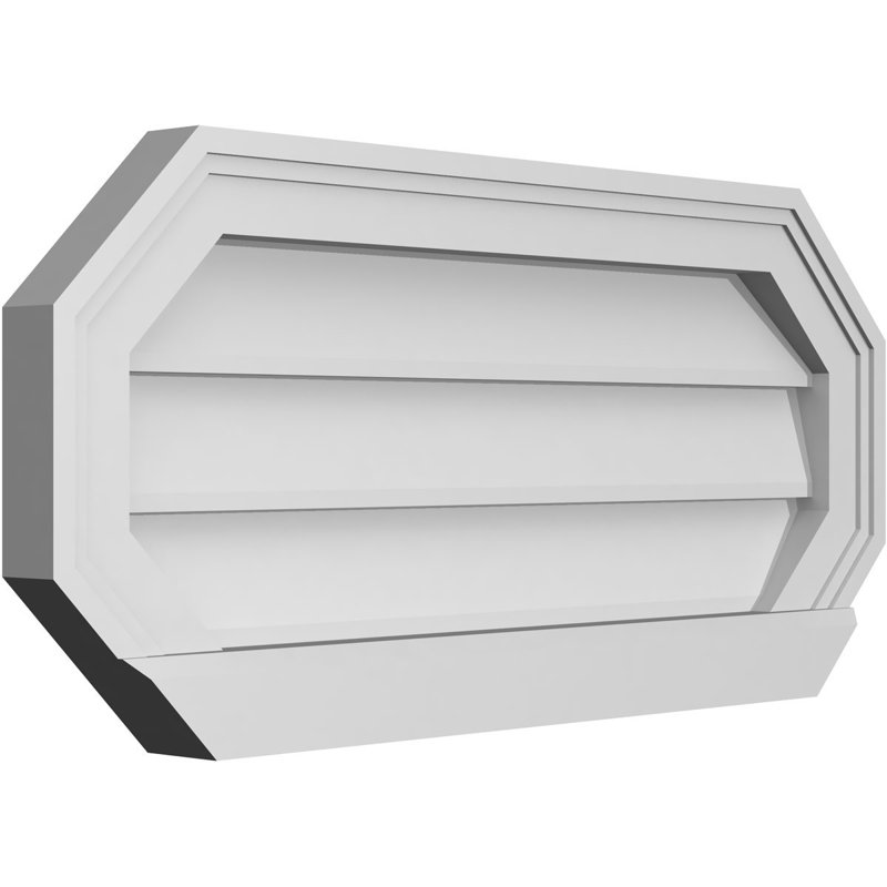 Évent horizontal gondole allongé en surface octogonal Signature, H 12 po x l 26 po x P 2 po