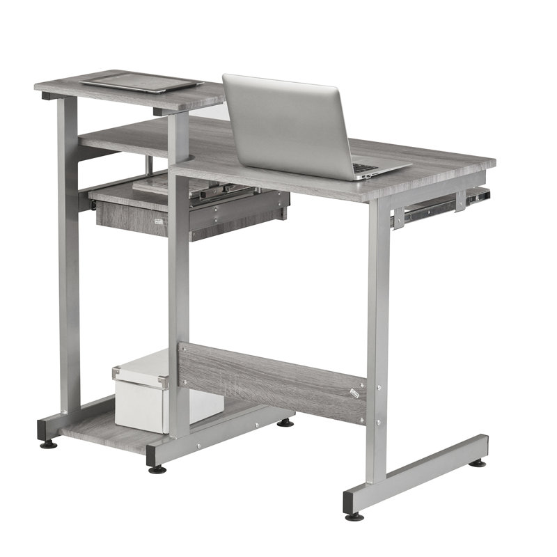Bureau d'ordinateur complet, gris
