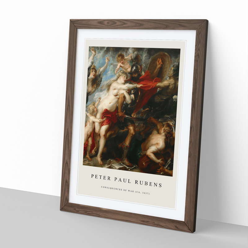 Consequences of War by Peter Paul Rubens - Picture Frame Art Prints, Walnut, 36cm H x 27cm W x 2cm D