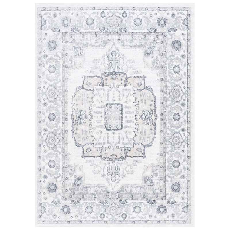 Tapis ivoire / gris Lowrey, Carré 6 pi 7 po