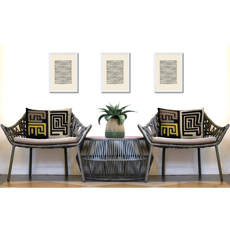 Tami Geometric and Abstract Throw Pillow, 20x14, Yellow