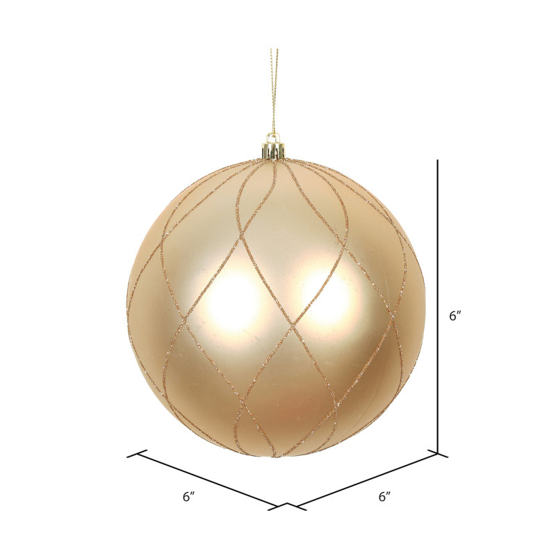 Ornement boule 6 po mat et scintillant, Café latté