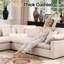 Canapé d'angle modulaire 8 pièces de 144 po de largeur, canapé surdimensionné à assise profonde recouvert de chenille avec pouf et coussins amovibles-208538848