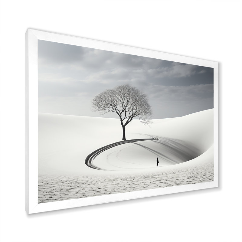 Paysage d'hiver photo IV sur toile, Cadre simple blanc, H 34 po x l 44 po x P 1,5 po