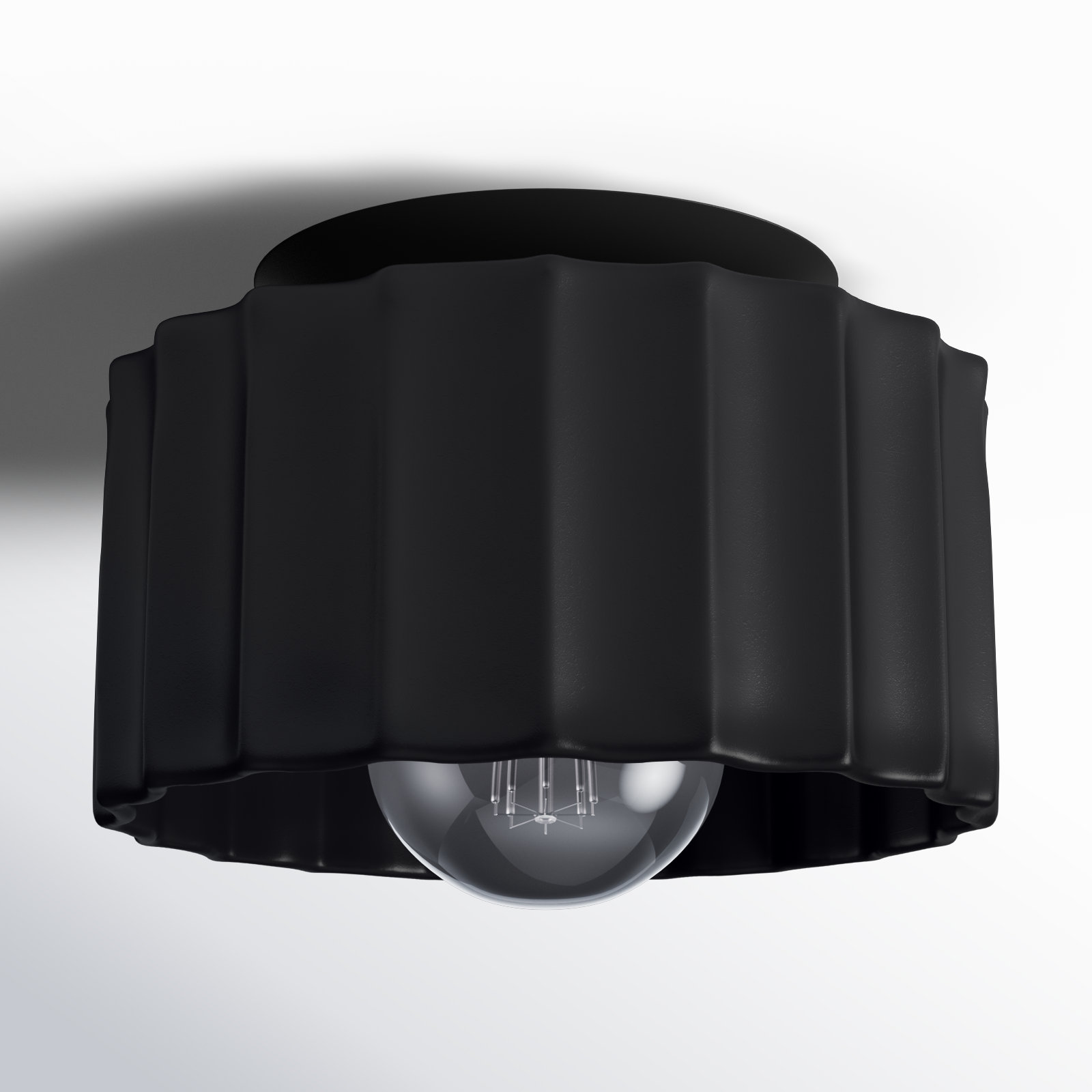 Colgate Round Outdoor Flush Mount, Gloss Blush, 6.5" H x 10" W x 10" D