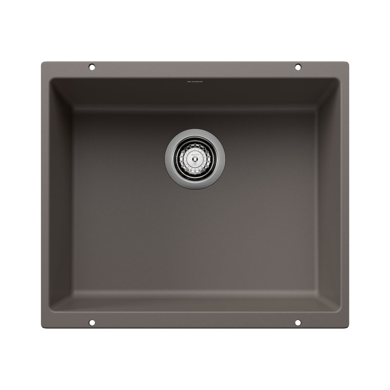 Precis SILGRANIT 21" Single Bowl Undermount Kitchen Sink, Volcano Gray