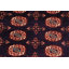 Tapis bleu marine / rouge / beige en laine noué à la main à motif géométrique 8 pi 4 po x 9 pi 11 po Abril