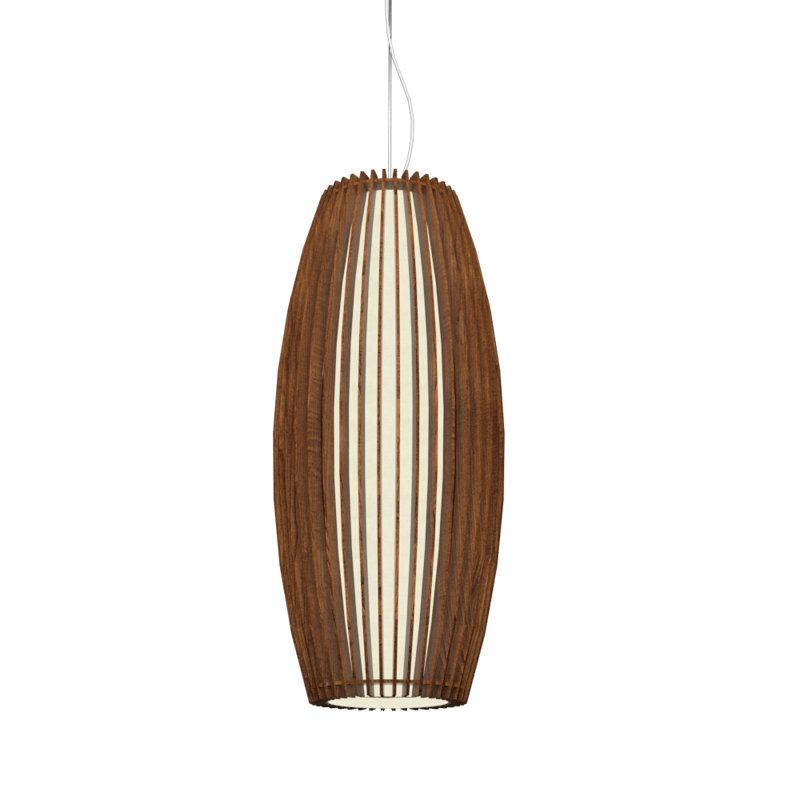 Luminaire suspendu Stecche Di Legno, H 27,3 po x l 12,09 po x P 12,09 po, Imbuia