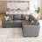 Niyona Modular Sleeper Sectional L Shaped Couch Sofa Bed With Storage Seat-98270136