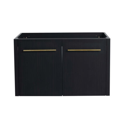 Meuble-lavabo mural de 30 pouces de conception moderne avec portes à fermeture douce pour un rangement élégant et pratique.