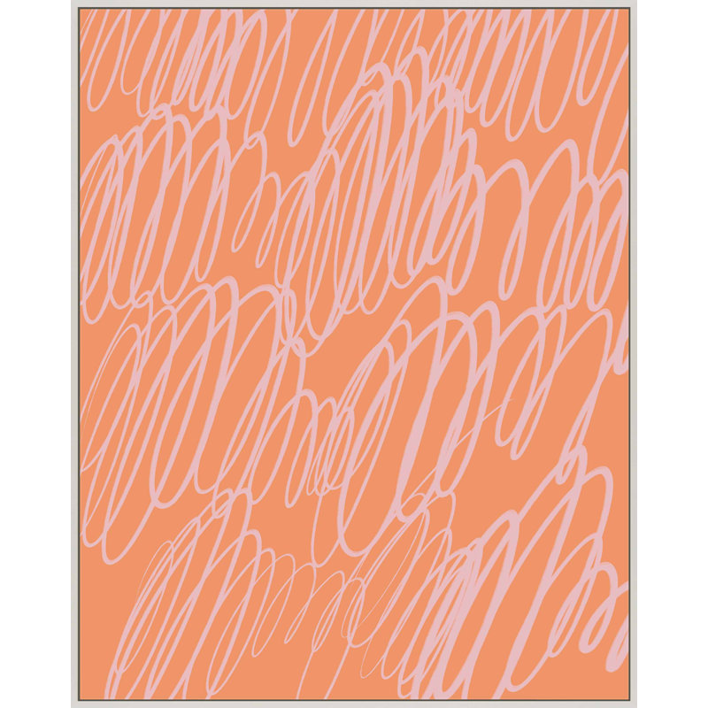 «Color Squiggles 4» par Jacques Pilon - Art mural encadré, Toile à structure simple blanche, H 50 po x l 40 po x P 1,25 po