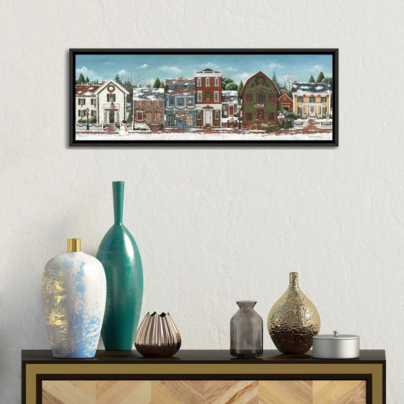 «Christmas Village» par David Carter Brown - Estampe numérique sur toile tendue avec châssis, H 12 po x l 36 po x P 1,5 po