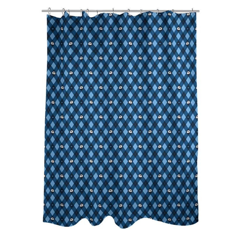 Rideau simple sower katelyn elizabeth argyle crânes, Bleu