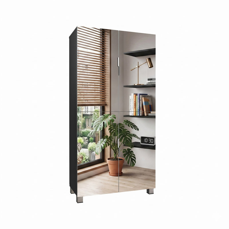 Armoire de rangement à chaussures Modern Modern, Noir