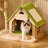 Simple Solid Wood Green Cat Climbing Frame