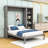 Geva Wood Murphy Bed with Shelves and Slats-1083810297-1083810296