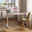Bureau debout en verre trempé avec tiroir et crochets Omeed Home Office-446128738-446128739