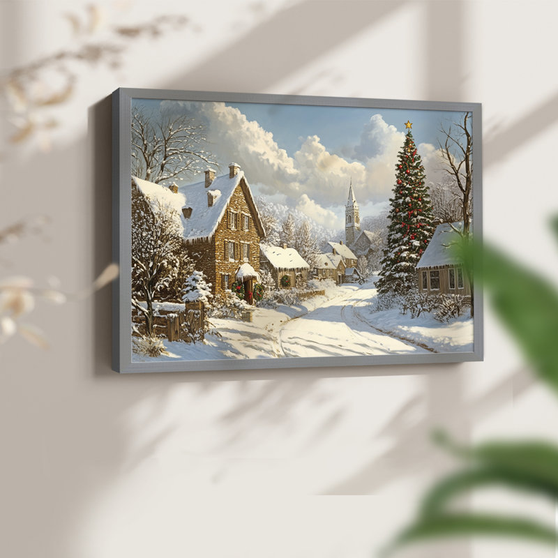 Art de Noël - CCR - Reproduction encadrée - Restickable, Gris, H 16 po x l 20 po