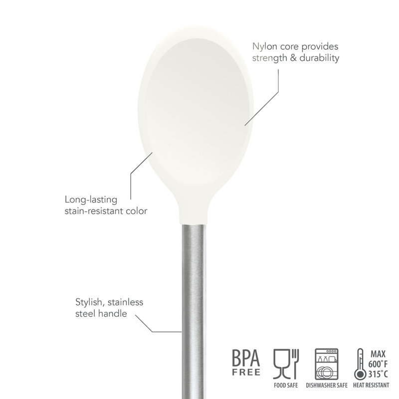 Silicone Mixing Spoon - Light Aqua, White