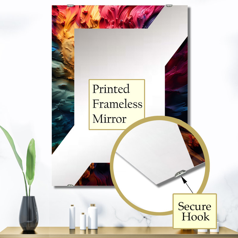 Drandell - Grand miroir mural fractal abstrait MIR137085, 40 po x 30 po