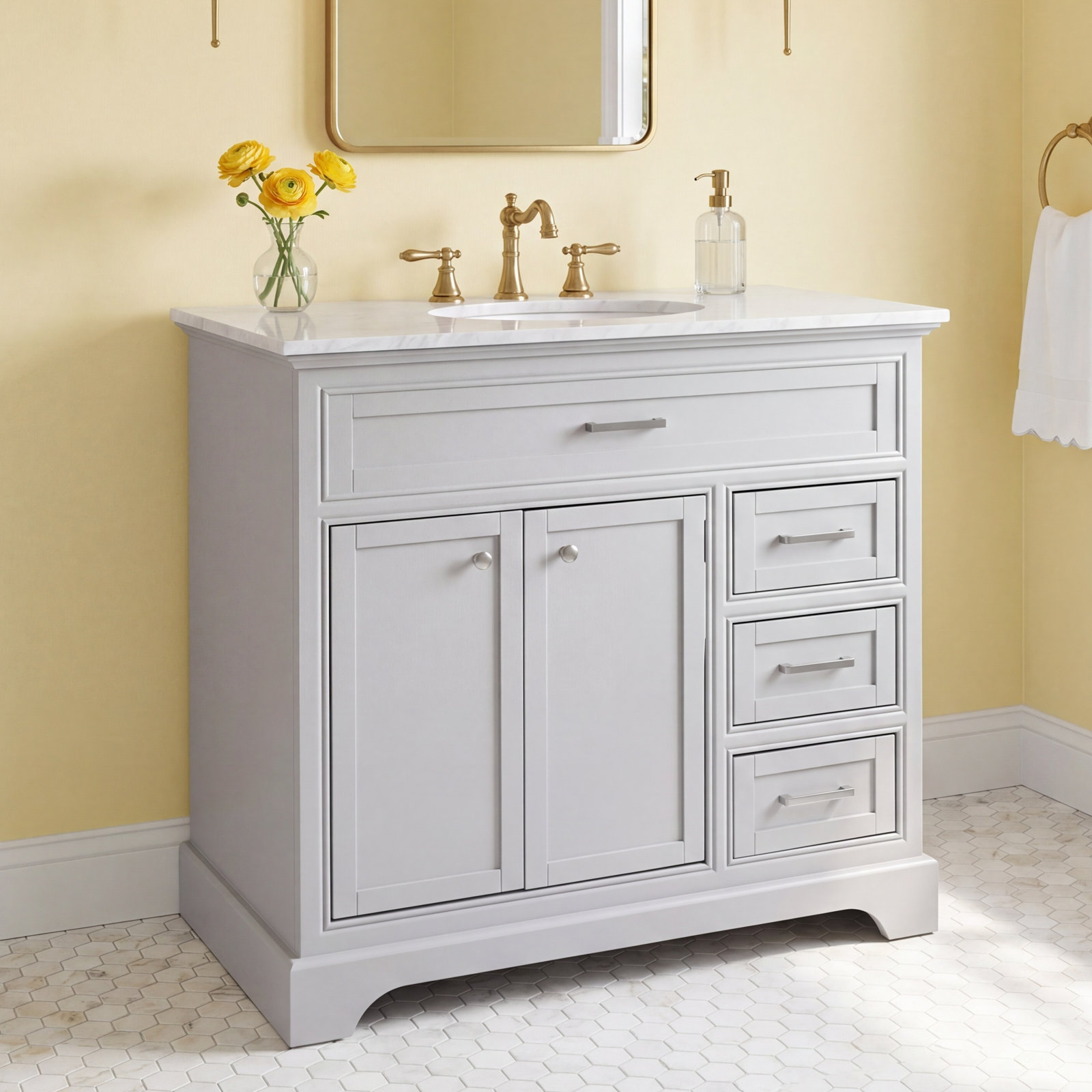 Hermes 36'' Single Bathroom Vanity, Light Gray