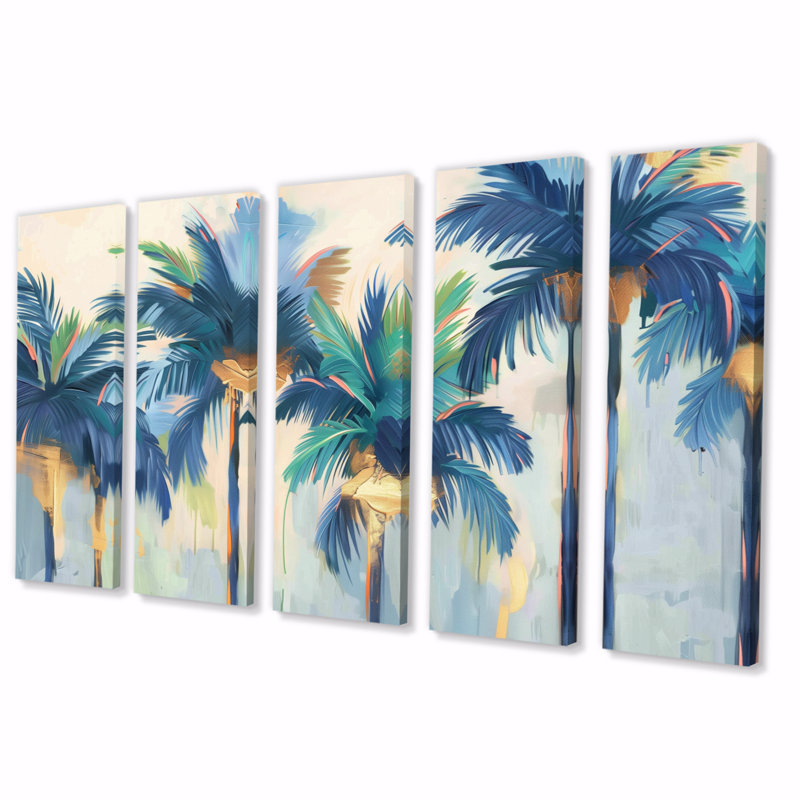 Villeroux - Ensemble d'art mural sur toile palmiers et palmiers, H 28 po x l 60 po