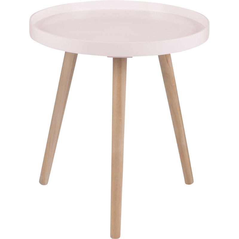 Margaux Tray Top End Table, Blush Pink, Brown