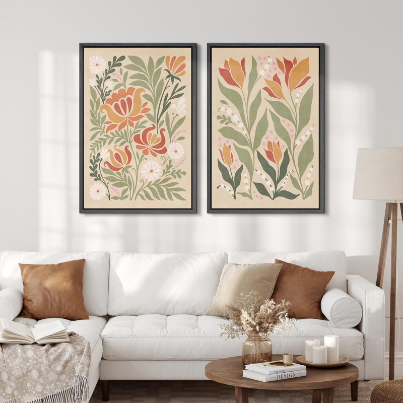 " Grunge Yellow Industrial Paint Stroke Collage Wall Pictures Modern Art Decor Minimal Bedroom " 2 - Pieces on Canvas