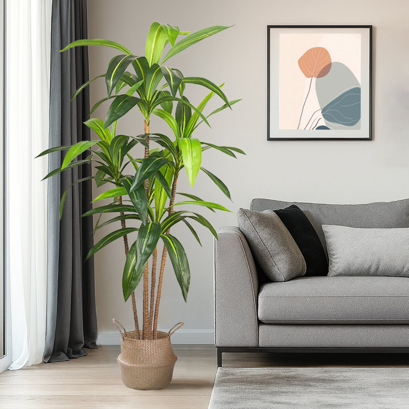 Pot à fleurs artificiel Dracaena, H 19,69 po x l 70,87 po x P 19,69 po