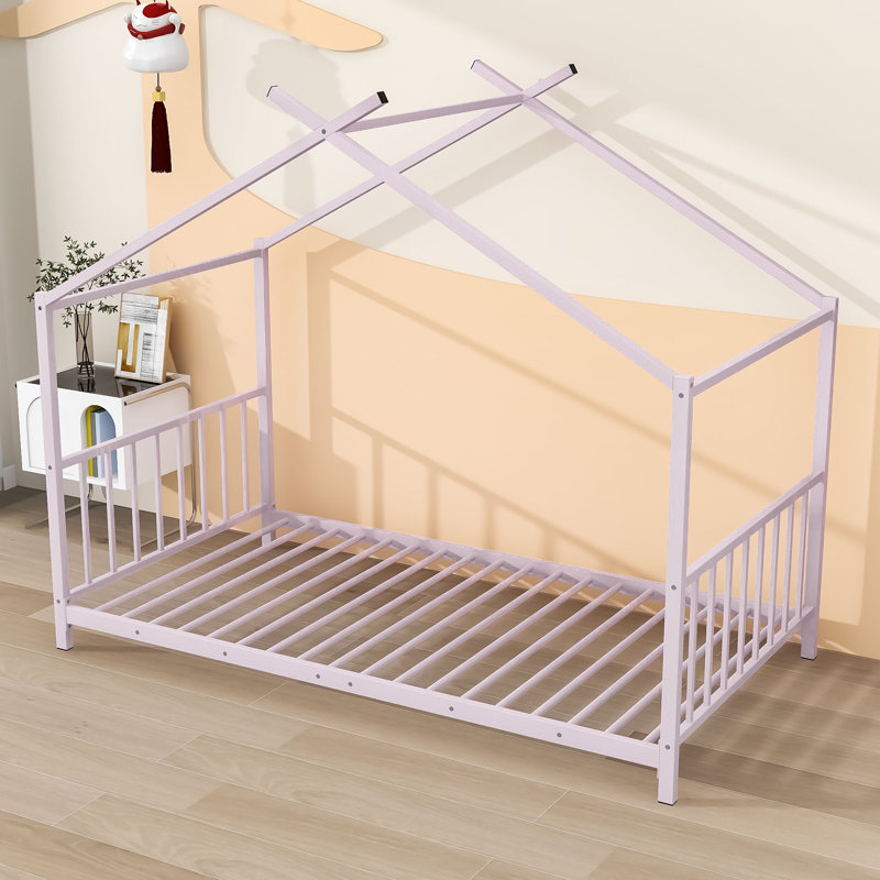 Lit plateforme en métal Adeyinka, Rose