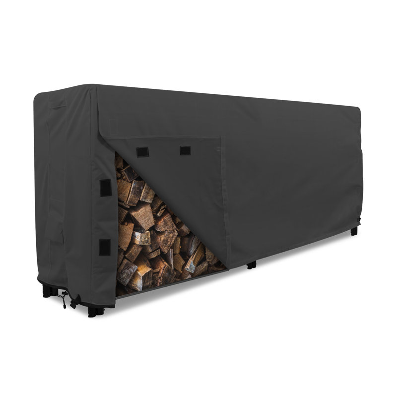 Goodman Outdoor Log Rack Cover, 42" H x 96" W x 24" D, Black