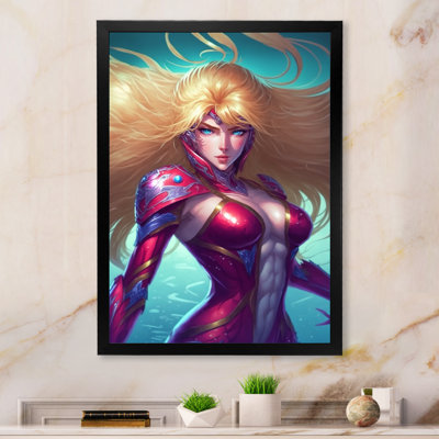 " Blonde Anime Magenta Warrior "