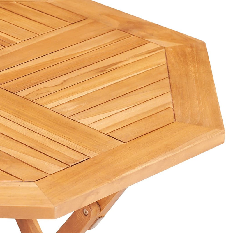 Holzer 4 - Person Teak Solid Wood Patio Dining Set Umbrella Hole Included Octagonal Table