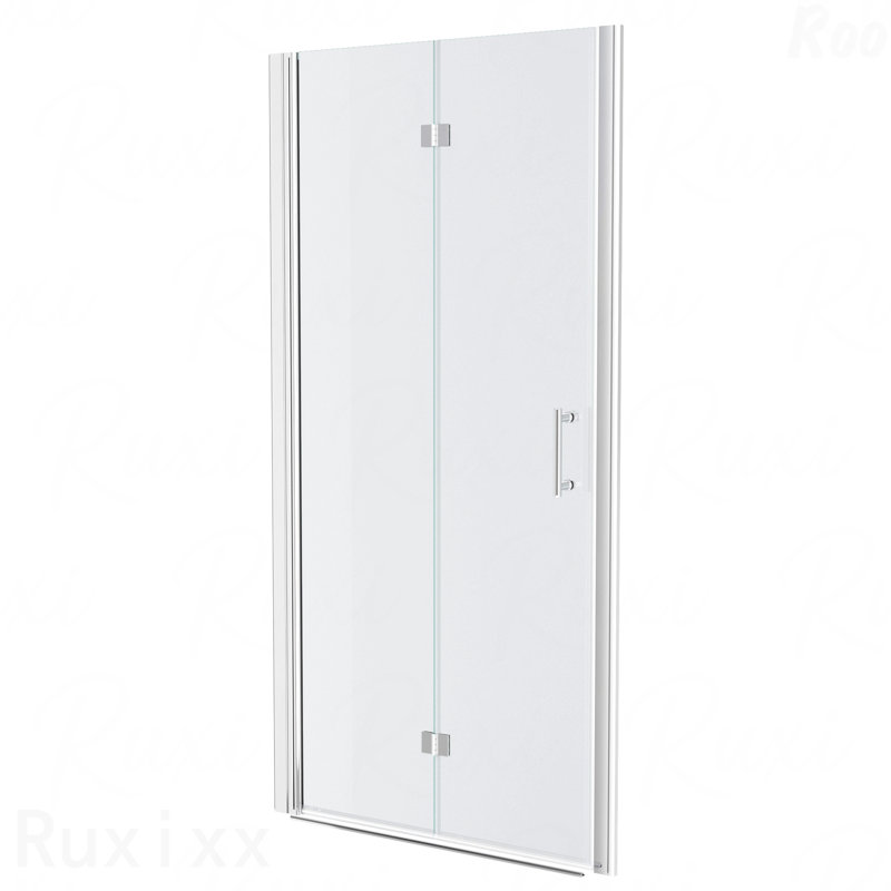 34"W X 72"H Fold Frameless Design Shower Door With Tempered Glass