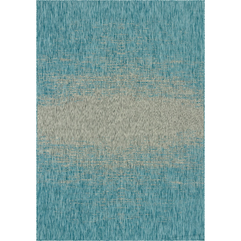 Tapis d'extérieur Iris couleur océan, Rectangle 8 pi x 11 pi 4 po