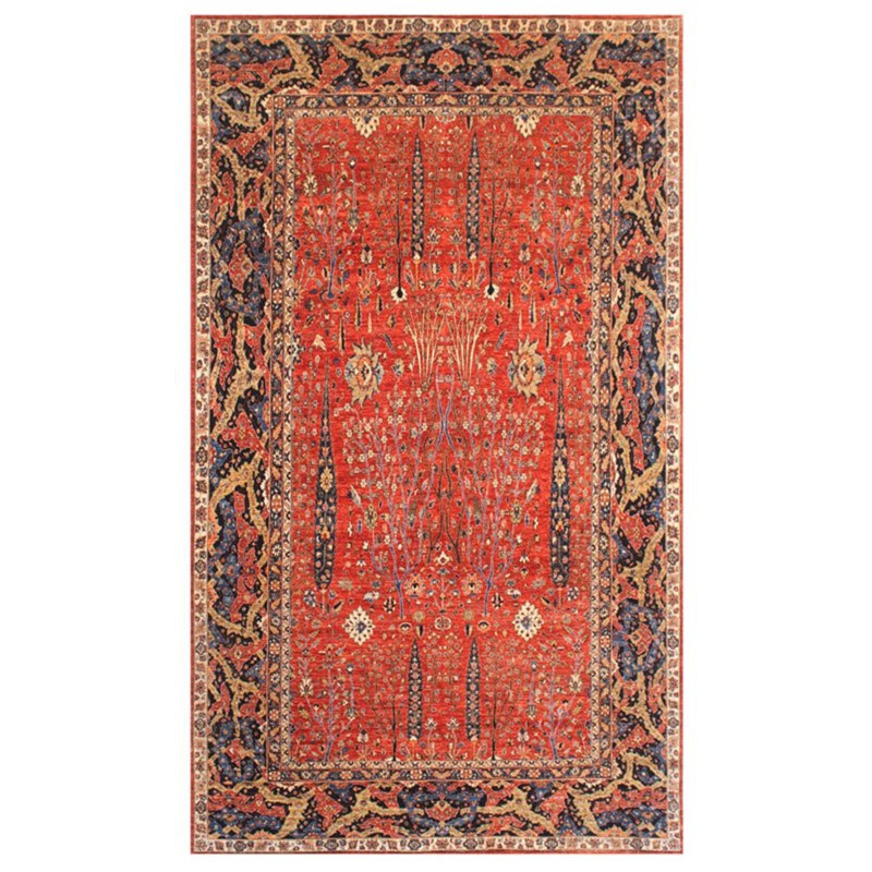 Tapis unique rouille / ivoire / bleu 8 pi 9 po x 14 pi 2 po Cypress Classical