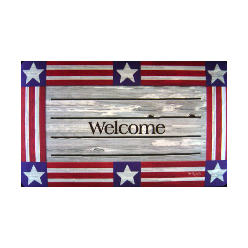 Jenette Non-Slip Independence Day Indoor Doormat