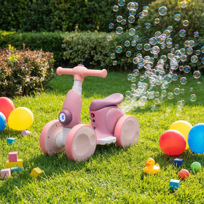 Electric Ride-On Bubble Bike for Toddlers with Remote, Pedal & Bubble Blower, Ages 1–3, Birthday Gift