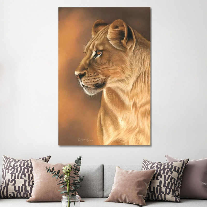 Lioness Portrait by Richard Macwee - Wrapped Canvas Painting, 152.5 cm H x 101.5 cm W