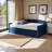 Marlee Modern Full Size Velvet Fabric Daybed in Blue, 34.71'' H X 81.50'' L X 57.72'' W  -1293229171-1293229174
