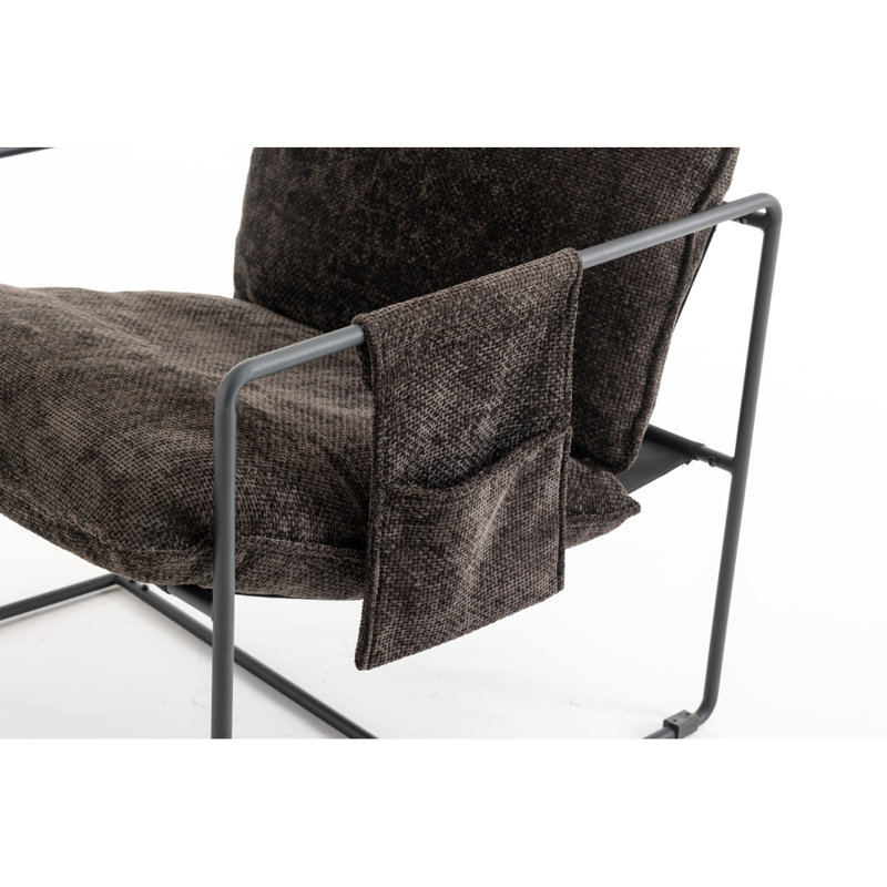 2 chaises dans 1 boîte, fauteuil suspendu rembourré, Gris foncé, Noir