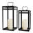 Lantern Modern 15.8''H Battery Powered Integrated LED Outdoor Lantern w/ LED Timer Candles