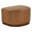 Fauteuil demi-tonneau pivotant en cuir véritable avec repose-pieds Bennett-121504153